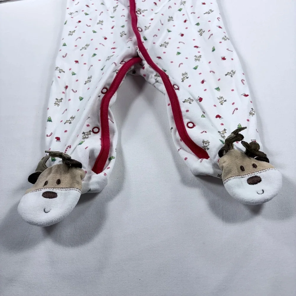 Carters Baby 9M Christmas Footed Sleeper Santas Helper Reindeer Holiday pajamas